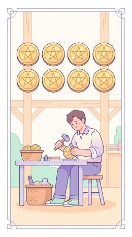 펜타클 8 타로 카드